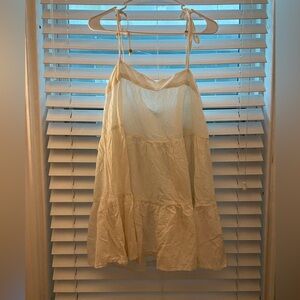 Abercrombie White tie strap tiered mini dress